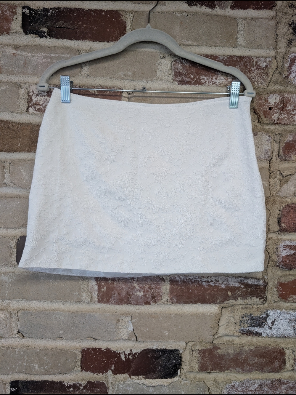Textured White Mini Skirt - Women's